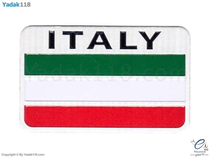 آرم فلزی مستطیل افقی طرح پرچم ایتالیا